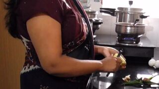 Pretty Indian Big Boobs Stepmom Fucked in Kitchen by Stepson