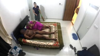 Indian Owner having hard sex while maid cleaning room