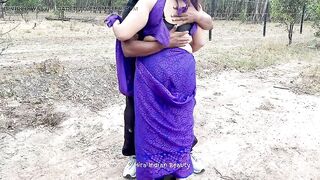 Sexy Indian Couple Romance in Outdoor - Saree Sex - Saree lifted up and Ass Spanked