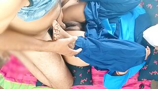 Young village school girl tight beautiful hairy pussy first time sex video, caught camera new Indian village girl