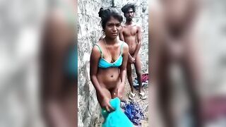 Desi Threesome Caught Outdoor