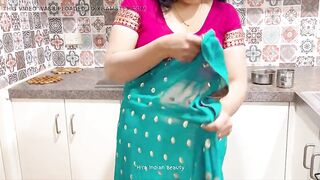 Big Boobs Married Indian wearing Saree