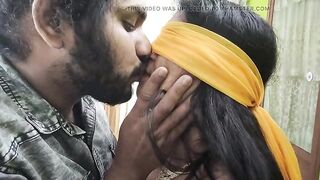 BDSM both hand tied and blindfolded in saree by vaishnavy and Sharun Raj, Mallu couple hot bdsm ass and boobs kiss romance