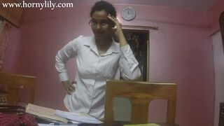 slutty indian secretary gets horny in the office