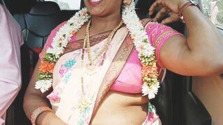 Indian Car Sex Telugu Saree Housewife Car Journey for Fucking with Husbend's Friend. Telugu Dirty Talks.