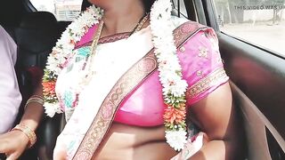 Indian Car Sex Telugu Saree Housewife Car Journey for Fucking with Husbend's Friend. Telugu Dirty Talks.