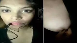 Slim Girl Boob Show On Video Call With Lover