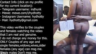 AM I REAL/GENUINE Bull be worthwhile for Couples and single females? [ANSWERED] - Verified Unalloyed Desi Indian Cuckold - HYDHOTTY BULL Pursuing the scenes with Foremost Time New Desi Indian Hotwife Couple