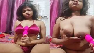 Horny Desi Girl Nude With Dildo Vibrator On Pussy