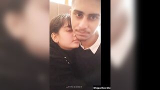 Girl and her boyfriend having fun having sex in a cafe