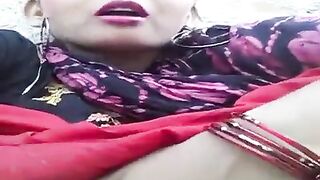 Beautiful village sister-in-law sitting and fingering her pussy in pleasure.