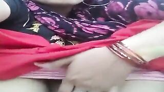 Beautiful village sister-in-law sitting and fingering her pussy in pleasure.