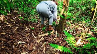 Fucking in the jungle with girlfriend,with clear dirty talking