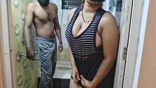 Desi Village bathroom sex husband and wife sexy boobs sexy ass tight healthy pussy