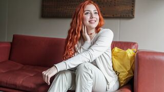 Redhead aces job interview after having rough sex with the casting agent